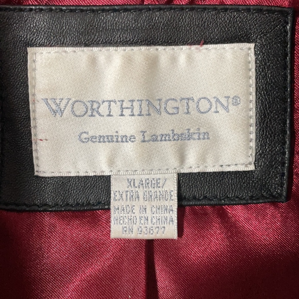 Worthington Genuine Black Leather Jacket - Picture 3 of 5
